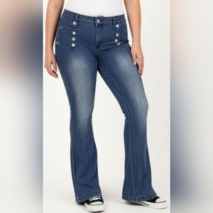 Zoe + Phoebe Slim Boot High Rise Medium Wash Blue Jeans Women's 12